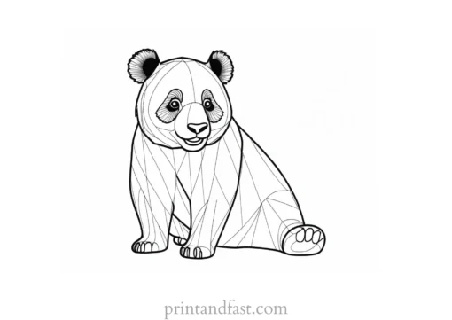 panda coloring page black and white