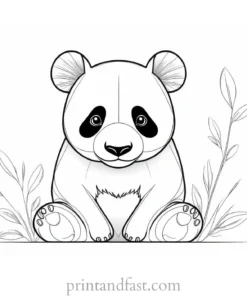 panda coloring page cartoon