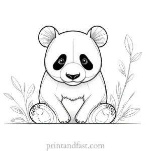 panda coloring page cartoon