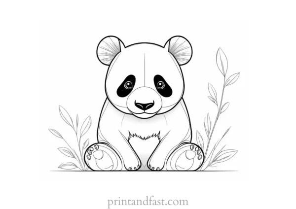 panda coloring page cartoon