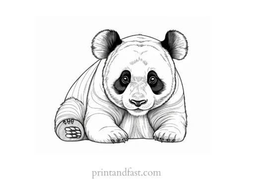 panda coloring page creative