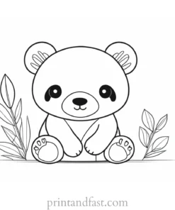 panda coloring page cute