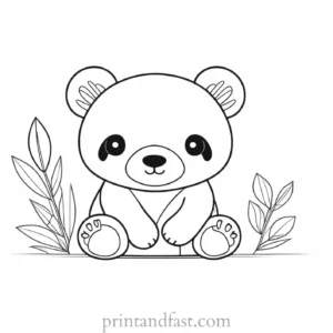 panda coloring page cute