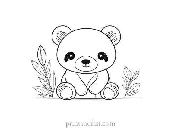 panda coloring page cute