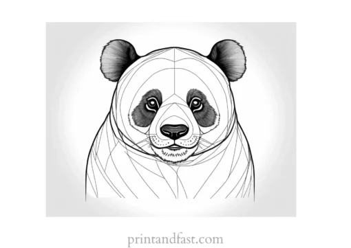 panda coloring page digital