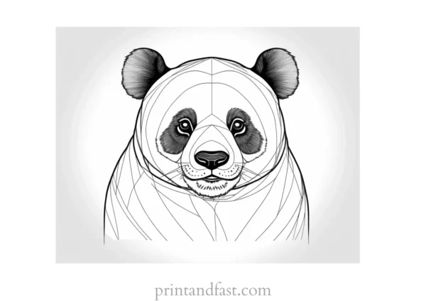 panda coloring page digital