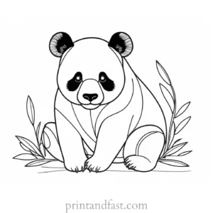 panda coloring page for kids