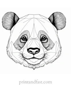 panda coloring page realistic 1