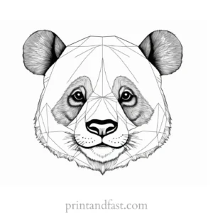 panda coloring page realistic 1