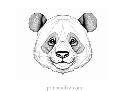 panda coloring page realistic 1