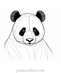 panda coloring page realistic