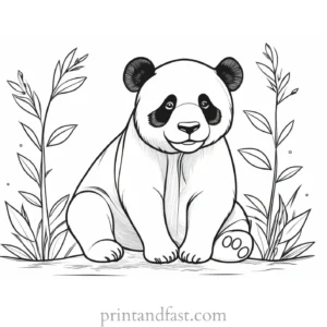 panda coloring page template