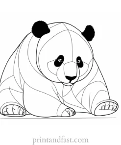 panda coloring page wildlife