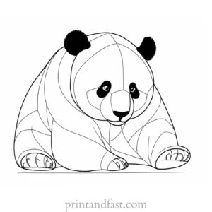 panda coloring page wildlife