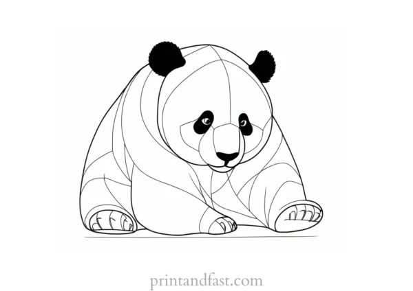 panda coloring page wildlife