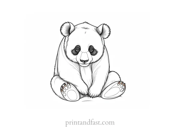 panda coloring page zoo