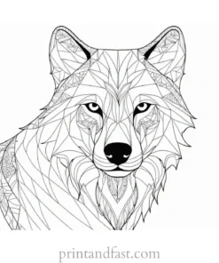 patterned wolf coloring page