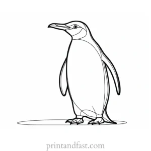 penguin Coloring Page Cartoon