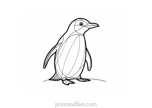 penguin Coloring Page Cute