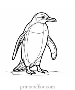 penguin Coloring Page Easy