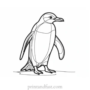 penguin Coloring Page Easy