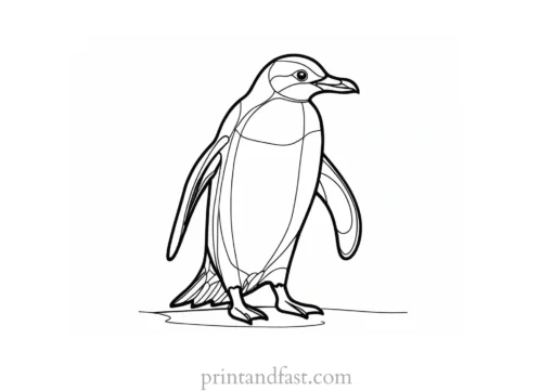 penguin Coloring Page Easy