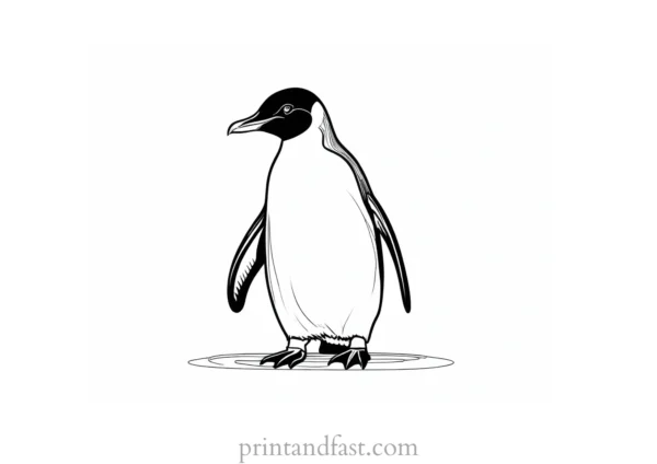 penguin Coloring Page Hard