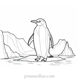 penguin Coloring Page Iceberg