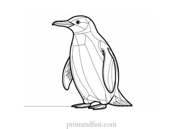 penguin Coloring Page Learning