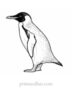 penguin Coloring Page Realistic