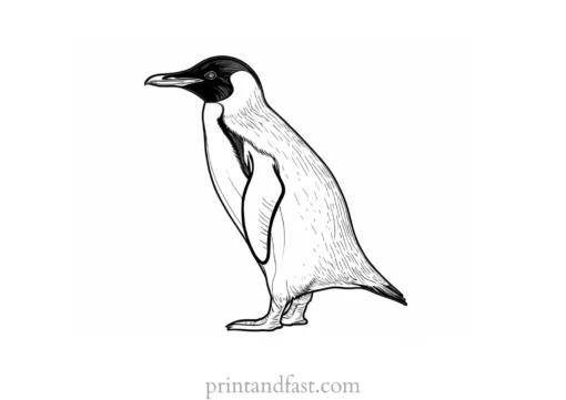 penguin Coloring Page Realistic