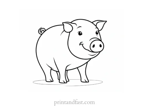 pig coloring page cute