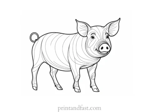 pig coloring page easy