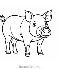 pig coloring page farm