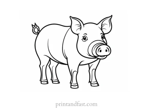 pig coloring page farm