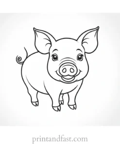 pig coloring page for kids