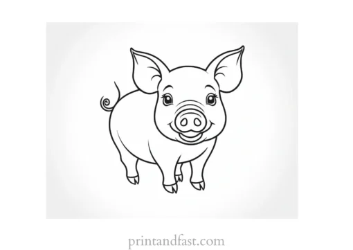 pig coloring page for kids