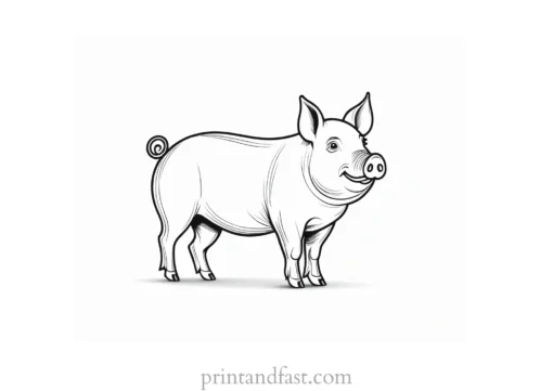 pig coloring page free