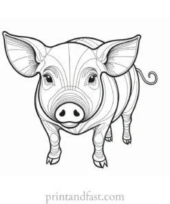 pig coloring page hard