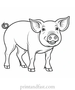 pig coloring page painting