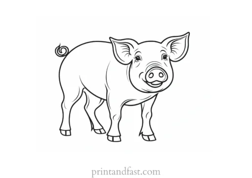 pig coloring page painting