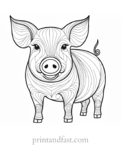 pig coloring page pattern