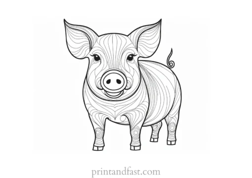 pig coloring page pattern