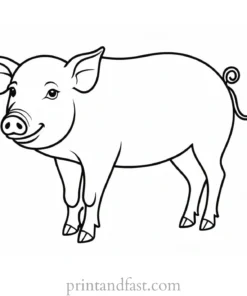 pig coloring page printable