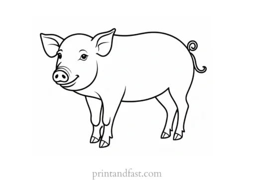 pig coloring page printable