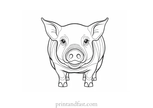 pig coloring page simple