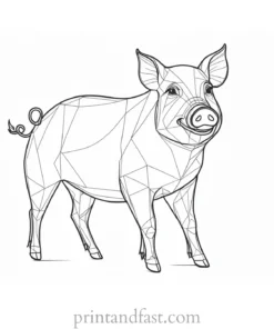 pig coloring page sketch