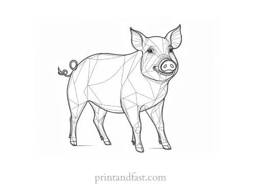 pig coloring page sketch