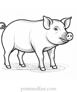 pig coloring page template