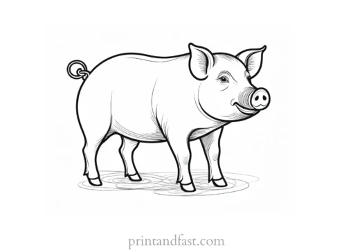 pig coloring page template